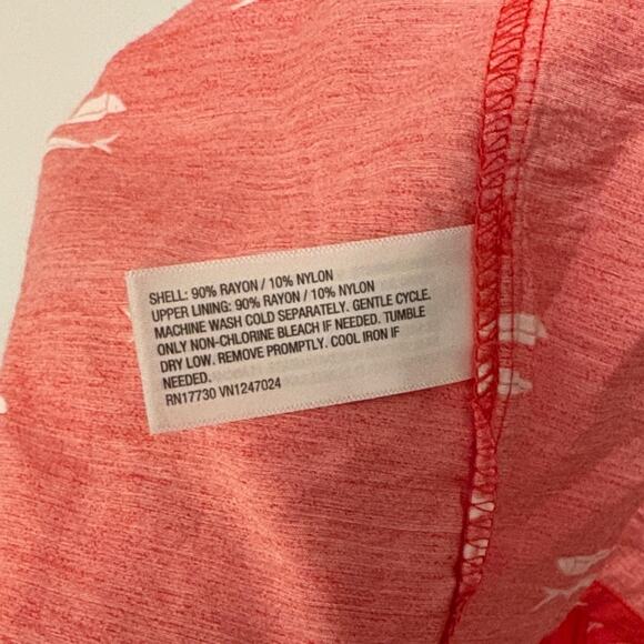 A New Day Red Fish Print Maxi Dress Open Back Spaghetti Strap Pockets M - Picture 5 of 5